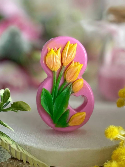 Silicone mold  "Eight with Five Tulips"