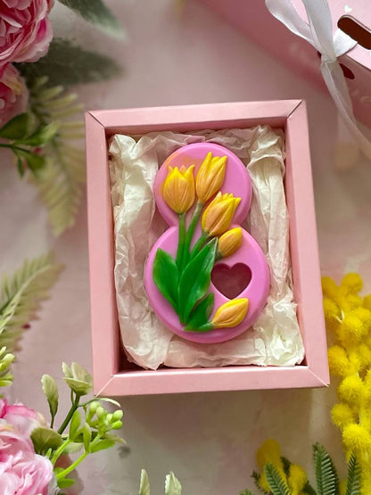 Silicone mold  "Eight with Five Tulips"