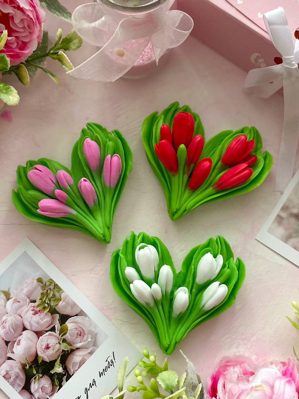 Silicone Mold "Heart with Сrocuses"