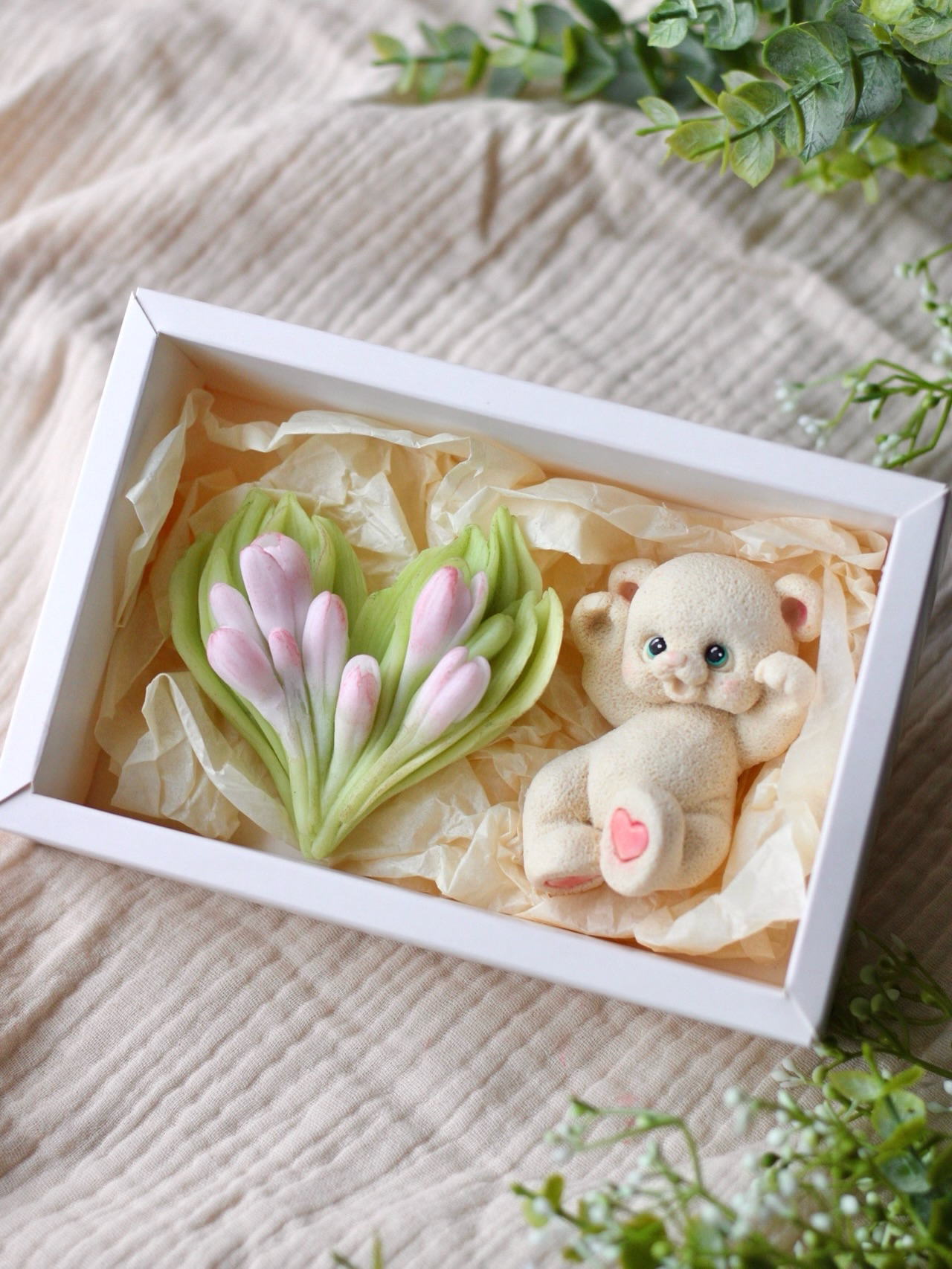 Silicone Mold "Heart with Сrocuses"