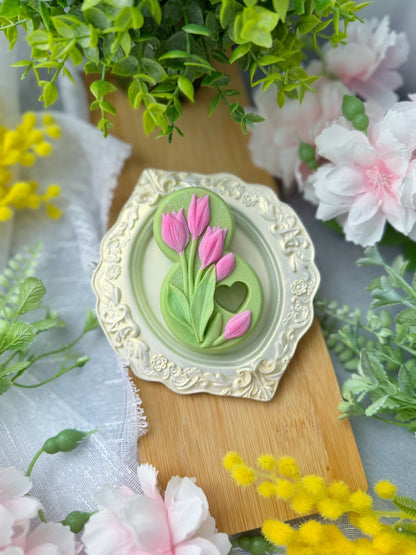 Silicone mold  "Eight with Five Tulips"